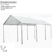 Gazebo con struttura acciaio e tenda polietilene per copertura auto