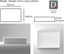SCHWAN SPA - Lavabo da appoggio di design, 481 x 368 x 120 mm, colore: Bianco opaco (Paris)