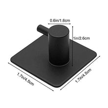 qipuneky 4Pcs 304 Gancio da Cucina in Acciaio Inox Gancio Singolo Gancio Adesivo Forte Gancio Appendiabiti da Bagno Gancio Pugno Libero (nero)