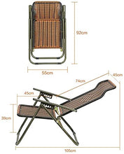 CDFC Heavy Duty Rattan Zero Gravity Sun Lounge Sedie Pieghevole Sedie reclinabili Sedie Regolabili Giardino Regolabile Patio Sedia a Sdraio