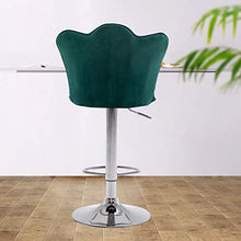 Sh. 2 Coppia Sgabelli da Bar Moderni Girevoli Sedia Cucina Alta con Schienale Quadrato Senza Braccioli Altezza Regolabile in Velluto,Verde