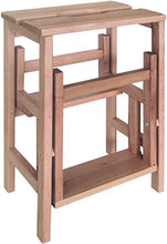 Framar Everest Sgabello Legno, Scaletta 3 Gradini, Richiudibile, Ribaltabile, Portata 100 kg, Legno di Faggio, 44 x 37 x 59 cm