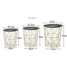 ZXPzZ Comodino Tavolino da caffè d'oro in Ferro Battuto Tavolino da caffè D'angolo Tavolo da Pranzo Piccolo Tavolo Rotondo (Color : Gold, Size : 30.5x34cm)