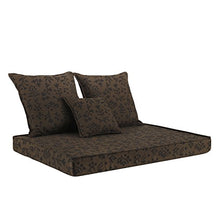 EXTROITALY BAVARO Easy Fiore Marrone Cuscino per Pallet Seduta 82x122 h.11 cm + 2 Cuscini Schienale 60x60 cm. + 1 Cuscino Schienale 45x45 cm. Lavabile SFODERABILE