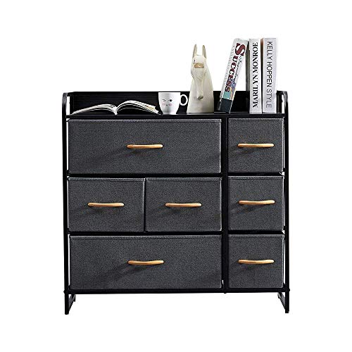 Cassettiera moderna per la casa, credenza, per organizzare cassetti con maniglia, 80 x 29 x 79 cm, grigio antracite scuro, facile da montare.