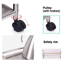 YiYi Serving Trolley Carrello Staccabile in Acciaio Inox Carrello da Servizio Carrello per Pulizia Carrello da Cucina, Ideale per Hotel, ristoranti e Case di Cura, 3 Dimensioni