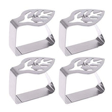 ZJL220 4Pcs Leaf Design Tovaglia in Acciaio Inox Tovaglia Morsetti a Clip Supporto per Feste per Matrimoni Strumenti da Picnic