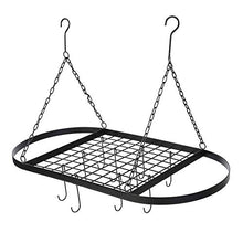 CHHD Portapentole, portautensili da Cucina Appeso a soffitto Nero, mensola portautensili Organizer con 10 Ganci Staccabili