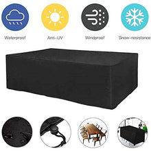 STZYY Fodere per mobili da Giardino, per Evitare Fumo e Polvere, Resistente Copertura per Tavolo Rettangolare da Esterno Oxford Portatile per divani e sedie Barbecue, Polvere Antipolvere, Nero, 14