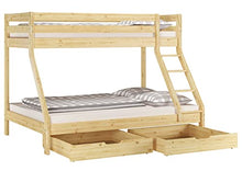 Erst-Holz Letto a Castello 3 piazze per materassi 140x200-90x200anche per Adulti in Pino 60.19-09-14