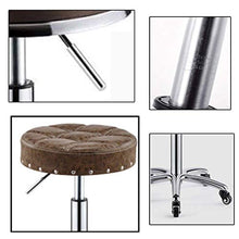 SXRDZ Pelle Regolabile Idraulico rotolamento Girevole Salon Chair Sgabello Tatuaggio Massaggio Viso Spa Sgabello Sedia dell'unità di Elaborazione, Il Nero, 70 Centimetri