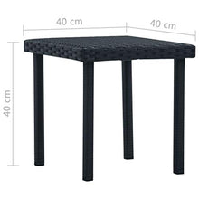 OUSEE Tavolino da tè per Esterni Nero 40x40x40 cm in Polyrattan
