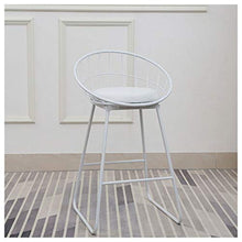 Sgabelli da Bar Moderni Sedia Alta Cucina con Schienale Sgabello da Bar per la Colazione con Gambe in Metallo Nero per Sgabello da Cucina, Semplice Design Moderno in Fe(Size:65CM White White)