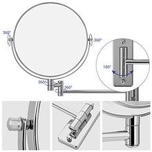 SONGMICS Specchio Cosmetico con braccio pieghevole, da parete, lato senza ingrandimento e con ingrandimento 5x, BBM513