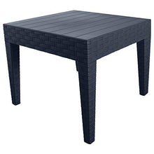 GARDENIA Alaska 45 Rattan Tavolino Salotto Giardino in Robusta Plastica Resistente ai Raggi UV e Facile da Pulire I Tavolo caffè da Balcone, Antracite