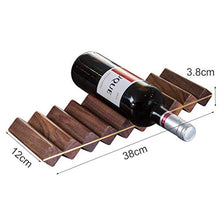 MFLASMF Portabottiglie per Vino da Tavolo da Cucina, Design modulare, espositore da appoggio impilabile da appoggio, portabottiglie, Porta 3 Bottiglie, Attacco in Legno, Noce Nera e Ottone