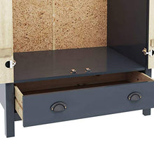 Ausla - Armadio a due ante con 1 cassetti e 1 ripiani per vestiti, camera da letto, casa, dimensioni: 89 x 50 x 170 cm, colore: grigio e marrone miele