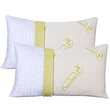 EVERGREENWEB Coppia Cuscini Letto in Memory Foam e Fodera in Fibra di Bambu Sfoderabili 40x70 h 12 cm Imbottitura Effetto Piuma con Fiocchi 100% Schiuma a Memoria CERVICALE 2 Guanciali Nuvola Bamboo