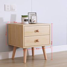 WALNUTA Comodino in Legno massello Credenza nordica, Camera da Letto Piccolo Appartamento casa Contenitore Doppio cassetto Comodino