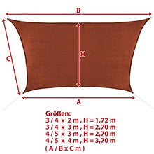 BB Sport Tenda Velo Sole 3m / 4m x 3m Terracotta Trapezio Vela Sole Ombreggiante HDPE Protezione Solare UV 90% Parasole Giardino Esterni