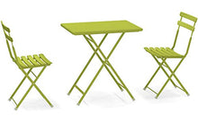 Emu Arc en Ciel Set da Esterno: Tavolo Pieghevole Art. 334 Cm. 50 x 70 e 2 sedie Item 314 Colore Verde Mela 60