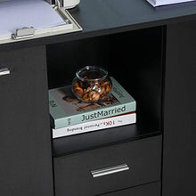 Vinsetto Armadietto Multifunzionale per l'Ufficio con Ruote a 360°, per Stampanti e Fascicoli, in Legno Nero 100x40x71cm