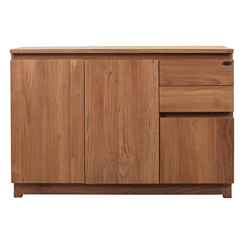 Teako Design Credenza Carmelo, resistente alle intemperie, in teak, 135 cm, mobili da giardino, resistente alle intemperie