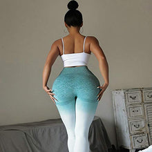 Pantaloni yoga allungata Pantaloni ad alto tenore di gradiente senza cuciture Sport Sport Slimming Collant Nine-Point Pants Pantaloni yoga Collant da donna in esecuzione esercizio fisico Push up