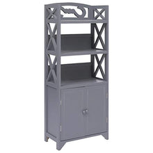 FAMIROSA Armadietto da Bagno Grigio 46x24x116 cm Legno di Paulownia