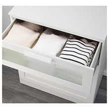 IKEA BRIMNES cassettiera 3 cassetti, 78x95 cm, bianco/vetro smerigliato