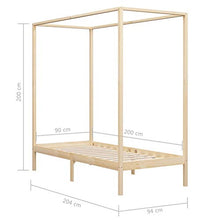 SKM Giroletto a Baldacchino in Legno Massello di Pino 90x200 cm