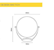 WM Specchio da Biadesivo da 20 cm con Doppio Faccia da Tavolo, Specchio da Trucco da 23 cm, Specchio da 5 ingrandimenti. Specchio Portatile mirror-10.27