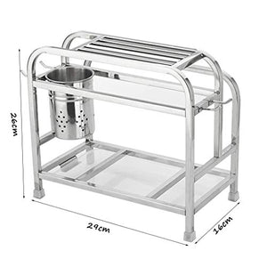 &ripiano di stoccaggio Mensole da cucina, taglierini multifunzione in acciaio inossidabile, tagliere for ripiani, scaffali for ripiani - doppio strato Scaffale di finitura