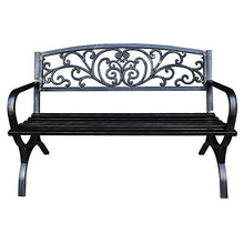 Panchina da Giardino per Esterno, Sedia con Seduta in Metallo e Veranda Panca con Schienale, Panca da Giardino Piazza Portico Percorso Cortile Prato Decor Sedia per 2-3 Persone