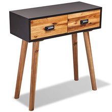 Tidyard Comodino da Chic Modern, 2 Cassetti, Legno Massello di Acacia, 70x30x75 cm