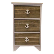 HoitoDeals - Cassettiera con 3 cassetti in stile nautico con maniglie di ancoraggio per uso domestico