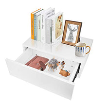 Mensola da Parete con Cassetto Bianco per Case, Comodino da a Parete Moderno con Mensola da Comodino con Cassetti Mobili per la Casa Bianco