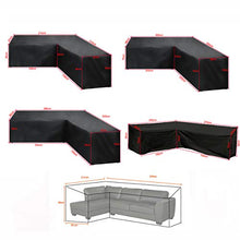 Copridivano Angolare da Giardino, Copertura per Divano da Giardino a Forma di L, Impermeabile, Anti-UV, Nero,215x215x87cm