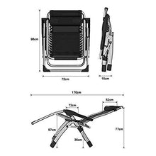 Hyua Sedia reclinabile Zero Gravity Sedia da salotto pieghevole, cuscino in cotone, per prato, piscina, giardino, spiaggia, può sopportare 181,4 kg (con cuscino per la testa)