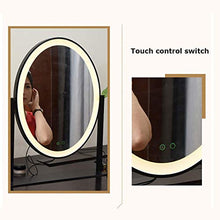 Specchio per il trucco Daylight Led Specchio per il trucco da viaggio Specchio per bagno compatto illuminato da bagno Interruttore tattile ovale Dimmerabile Specchio per medicazione grande Hotel adat