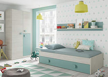 Dmora Armadio Guardaroba per cameretta, 2 Ante, Verde Acqua, 90 x 200 x 52 cm
