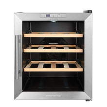 CREATE IKOHS WINECOOLER WOOD L - Cantinetta da 16 bottiglie, 46 l, 70 W, luce LED, display digitale, 3 ripiani, doppio isolamento, zone di temperatura da 11 a 18 gradi, ripiani in legno