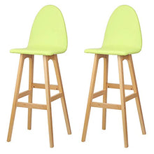GUOLINGHUI Sedie da Bar Moderne in Stile Industriale Set di 2， Counter Sedie da Bar in Legno da Cucina da Casa ， Sgabelli da Bar Girevoli A 360 ° con Schienale Alto Sedile da Pub (Colore : Verde)