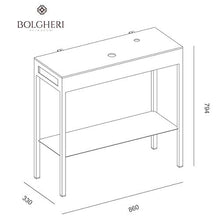 BOLGHERI BATHROOM Compass, Mobile Bagno in Acciaio Inox e Vetro Bianco Opaco, Consolle Bagno Utilizzabile con lavabo da appoggio, Barra Porta salviette, Dimensioni 860x330x793 mm
