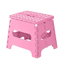 Sgabello Pieghevole, con Piano Antiscivolo Compatto e Facile da riporre, per Cucina, Bagno, Giardino, casa, Perfetto per la Cucina e Il Bagno. 27×20.5×25cm Rosa.