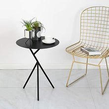 TONG HXF- Tavolino da caffè in Metallo Diametro 45 * H58cm mobili arredati Soggiorno Balcone casa e Ufficio Tavolo Durevole (Color : Black, Size : Diameter 45*H58cm)