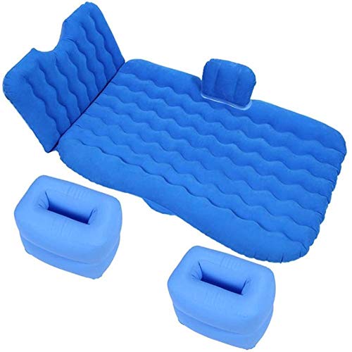 HongLianRiven Lettino da Viaggio Letto Gonfiabile Auto Gonfiabile Bed Auto Caschetto di Protezione della Base di Corsa Auto Gonfiabile, Letto poggiatesta Base di Corsa, Alta portante, Blu 5-21