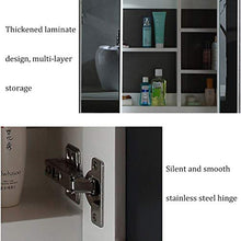 Armadietti a specchio Mobili da Bagno Semplice Bagno Specchio da Bagno in Legno Massello con Ripiano Combinazione A Parete (Color : Silver, Size : 80 * 14 * 65cm)