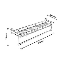 HYYDP Parete Porta Salviette Scaffale per Asciugamani in Alluminio Hotel Famiglia Cucina Bagno Doppio Ripiani Materiali di Protezione Ambientale Impermeabile e antiruggine