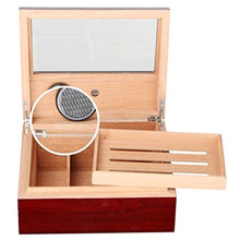 ZLMMY Legno Stash Box w/Storage - Caso Humidor Cigar, Humidor Cigar Box con igrometro e umidificatore, Rivestito Cedro portasigari Tenere 25 Cigars
